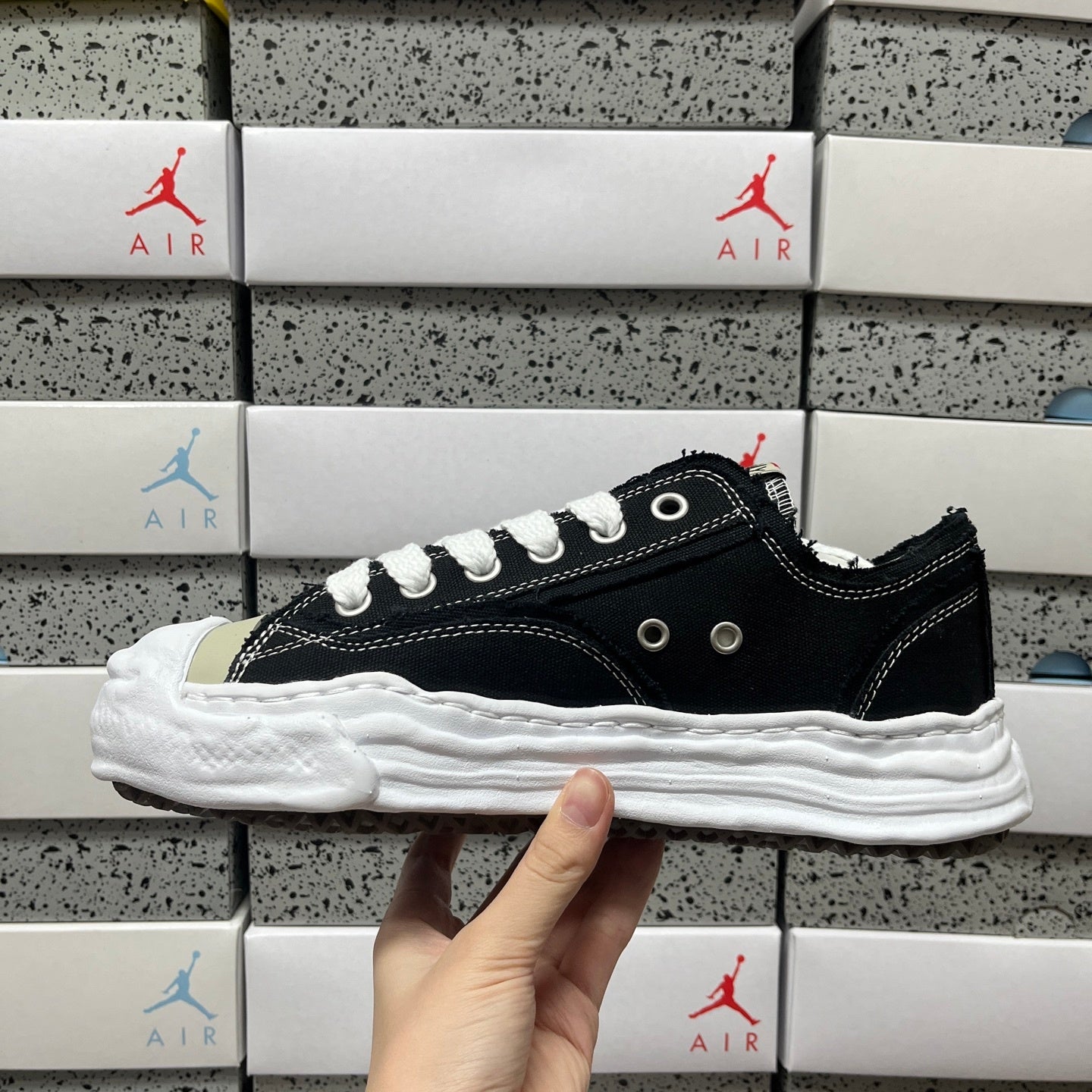 Maison Mihara Yasuhiro Hank OG Sole Canvas Low 'Black White'