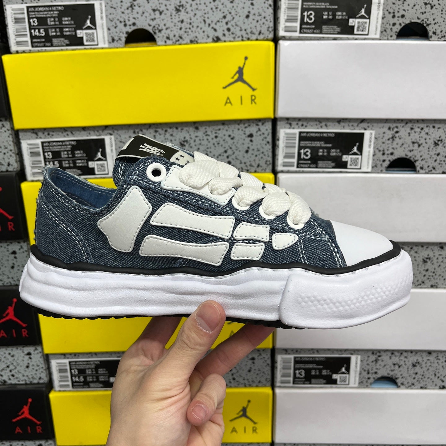 Amiri x Maison Mihara Yasuhiro Peterson OG Sole Canvas Low Blue Denim