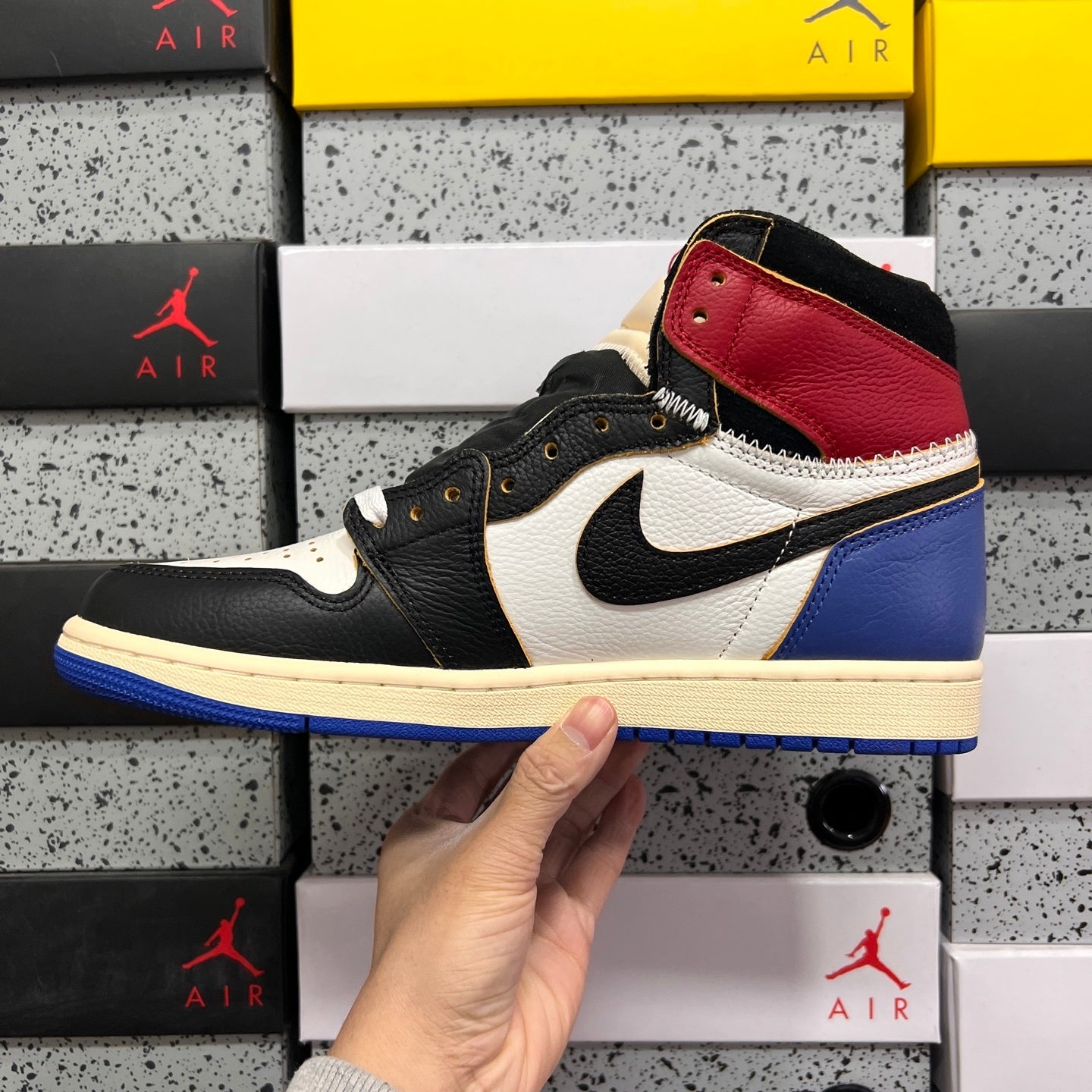 Fragment x Union x Air Jordan 1 High OG Black Red Royal