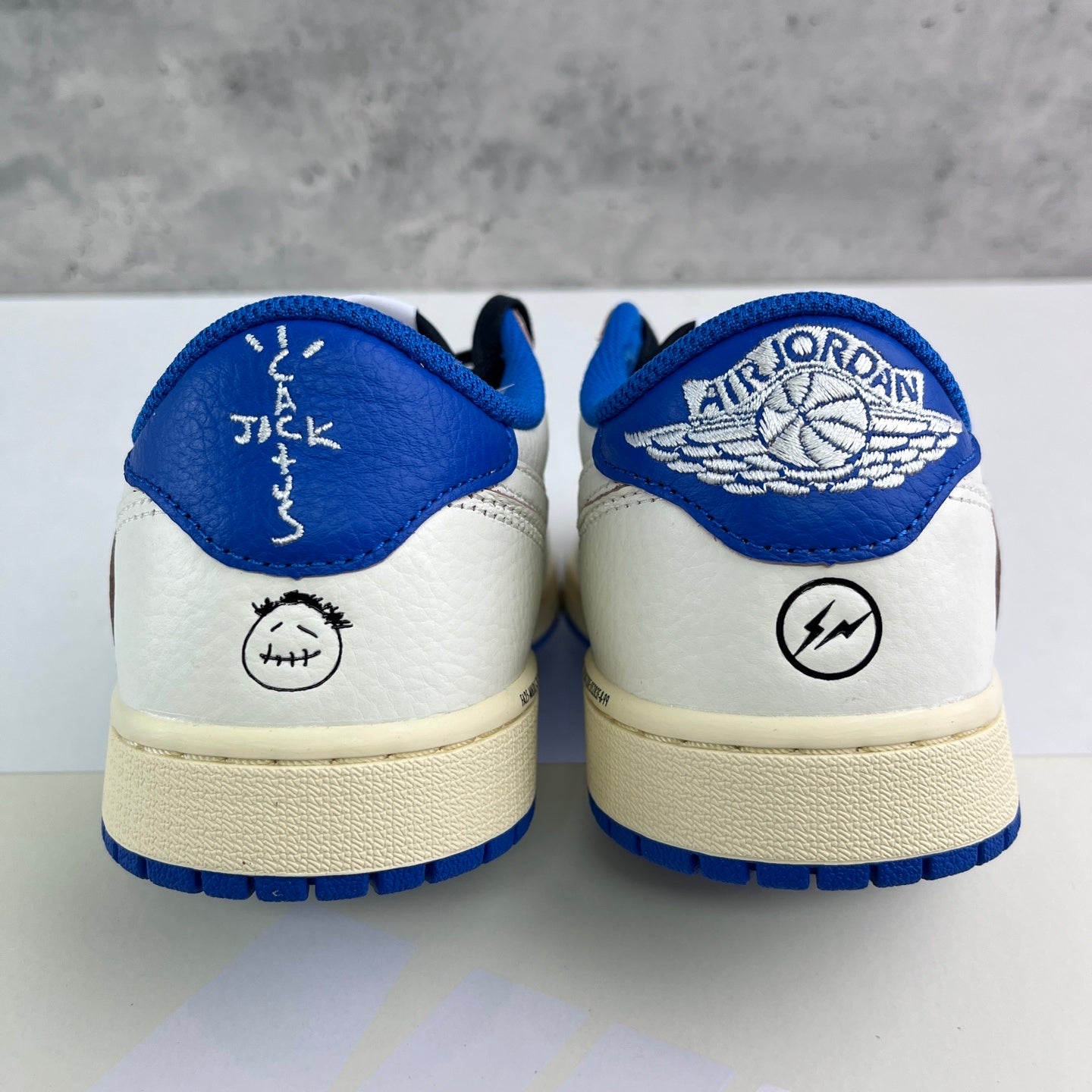 Fragment Design x Travis Scott x Air Jordan 1 Retro Low OG SP 'Sail Military Blue'
