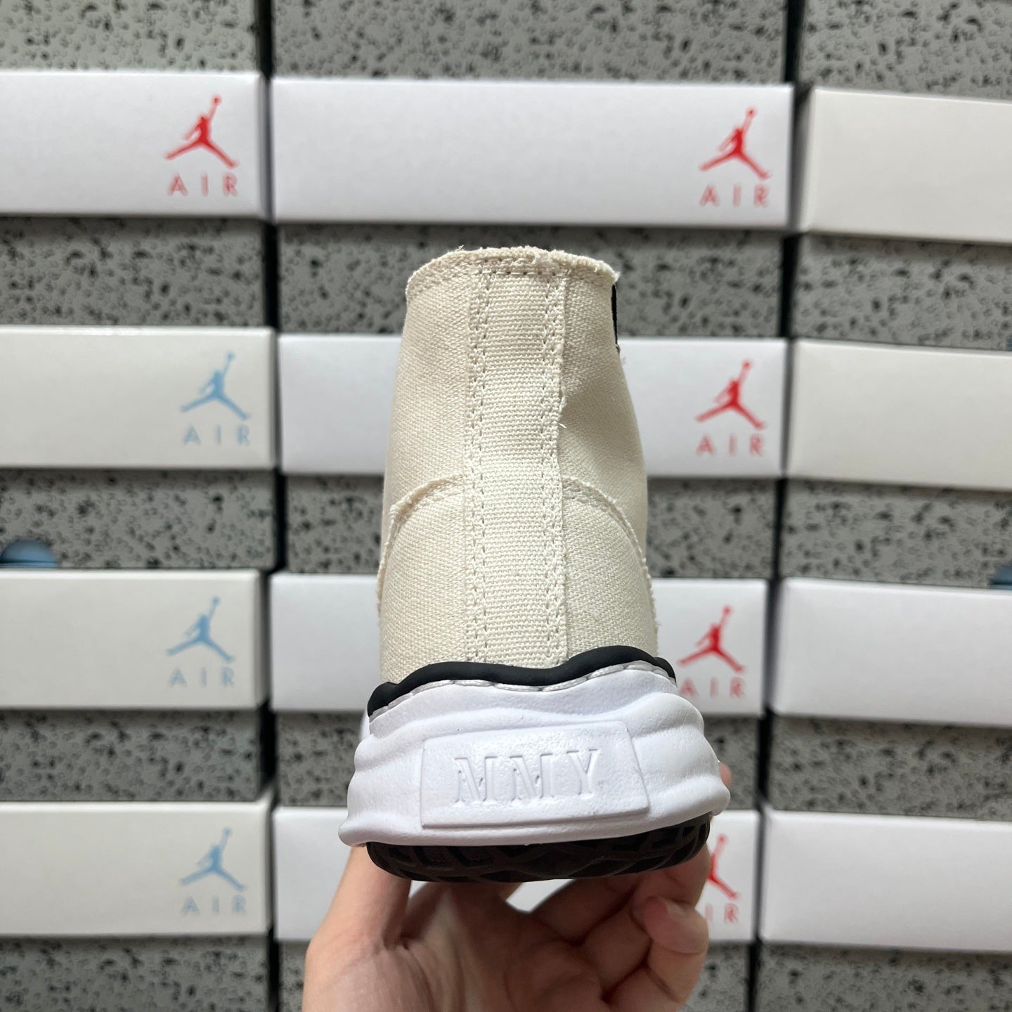 Maison Mihara Yasuhiro Blakey OG Sole High Canvas cream