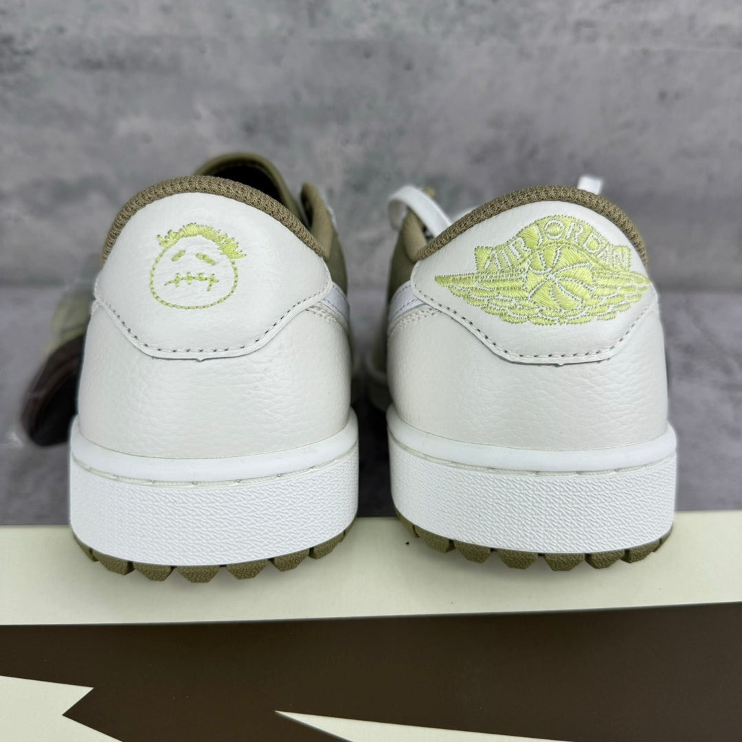 Jordan 1 basse rétro golf Travis Scott coloris olive