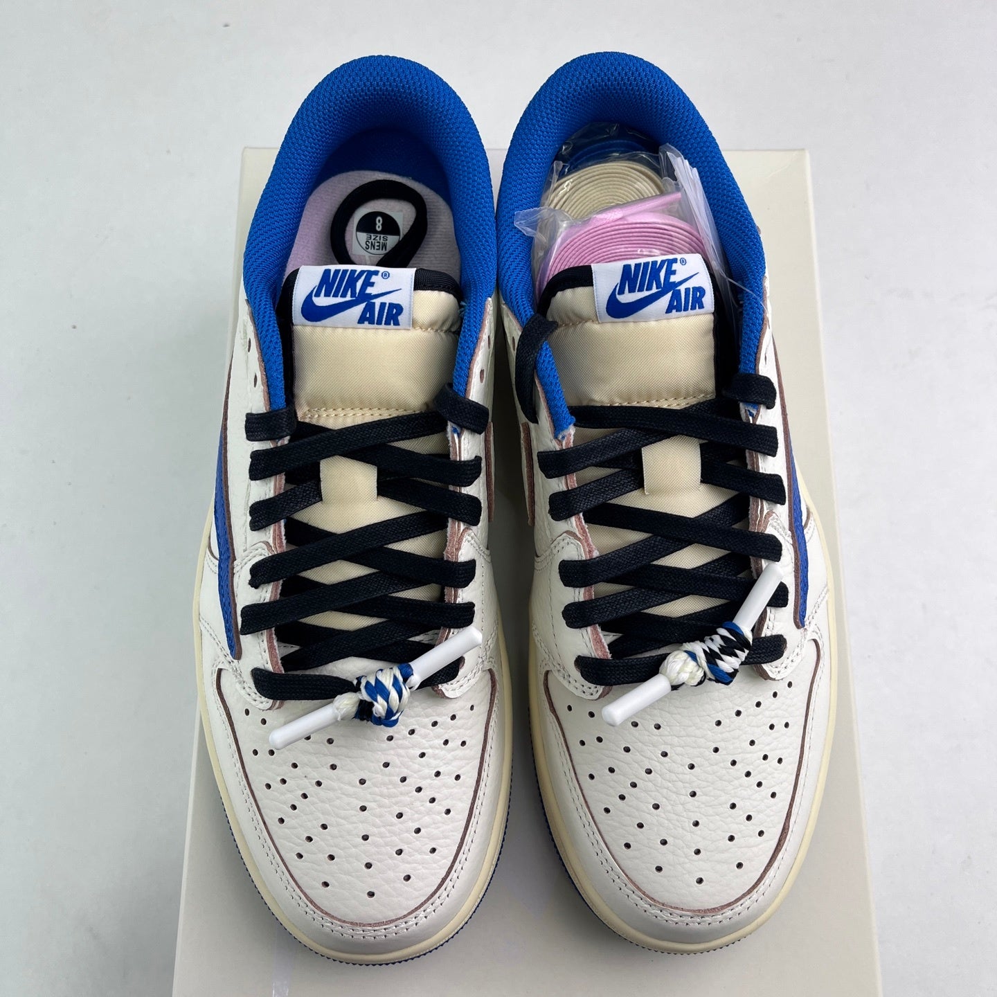 Fragment Design x Travis Scott x Air Jordan 1 Retro Low OG SP 'Sail Military Blue'