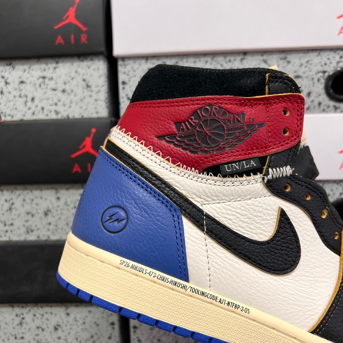 Fragment x Union x Air Jordan 1 High OG Black Red Royal