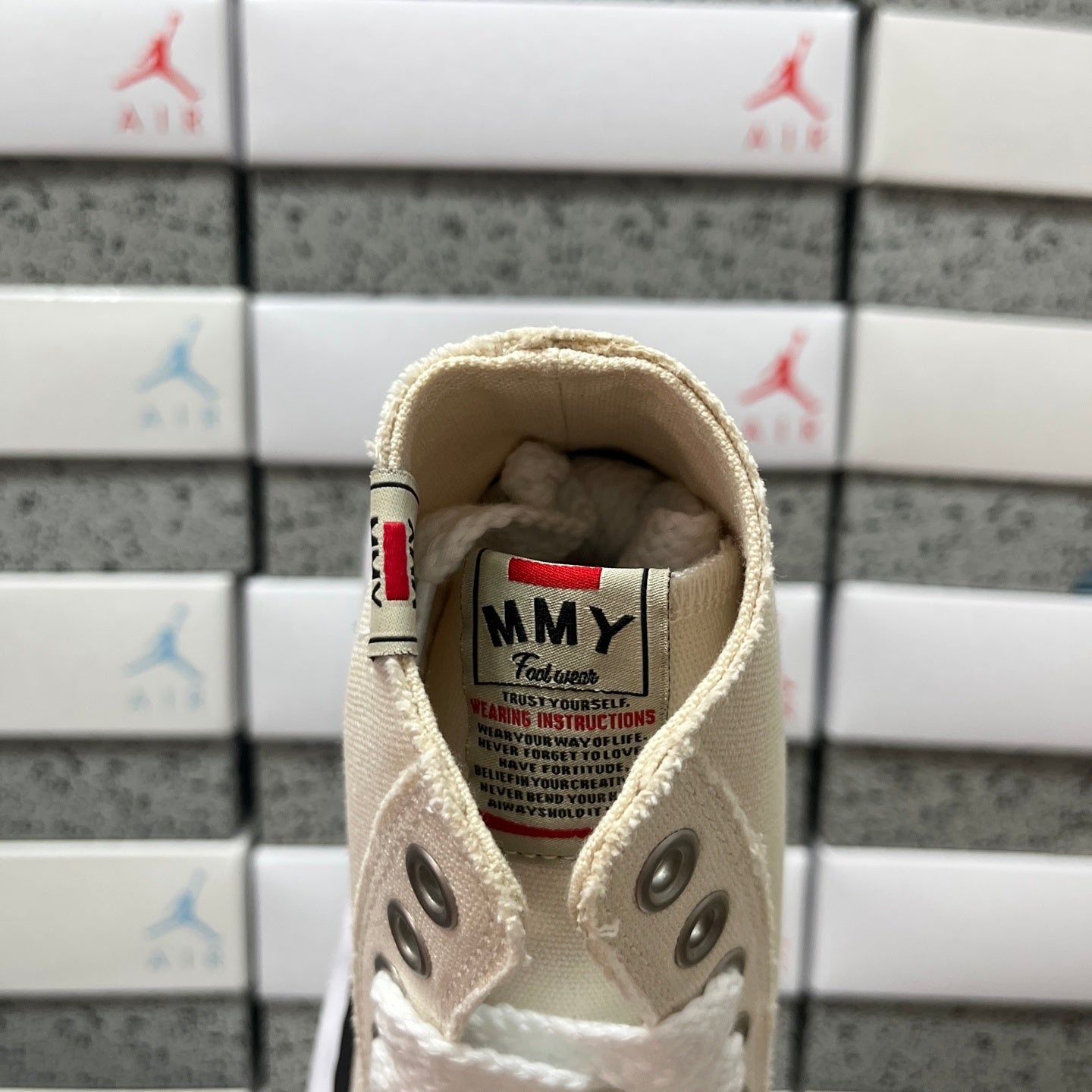 Maison Mihara Yasuhiro Blakey OG Sole High Canvas cream