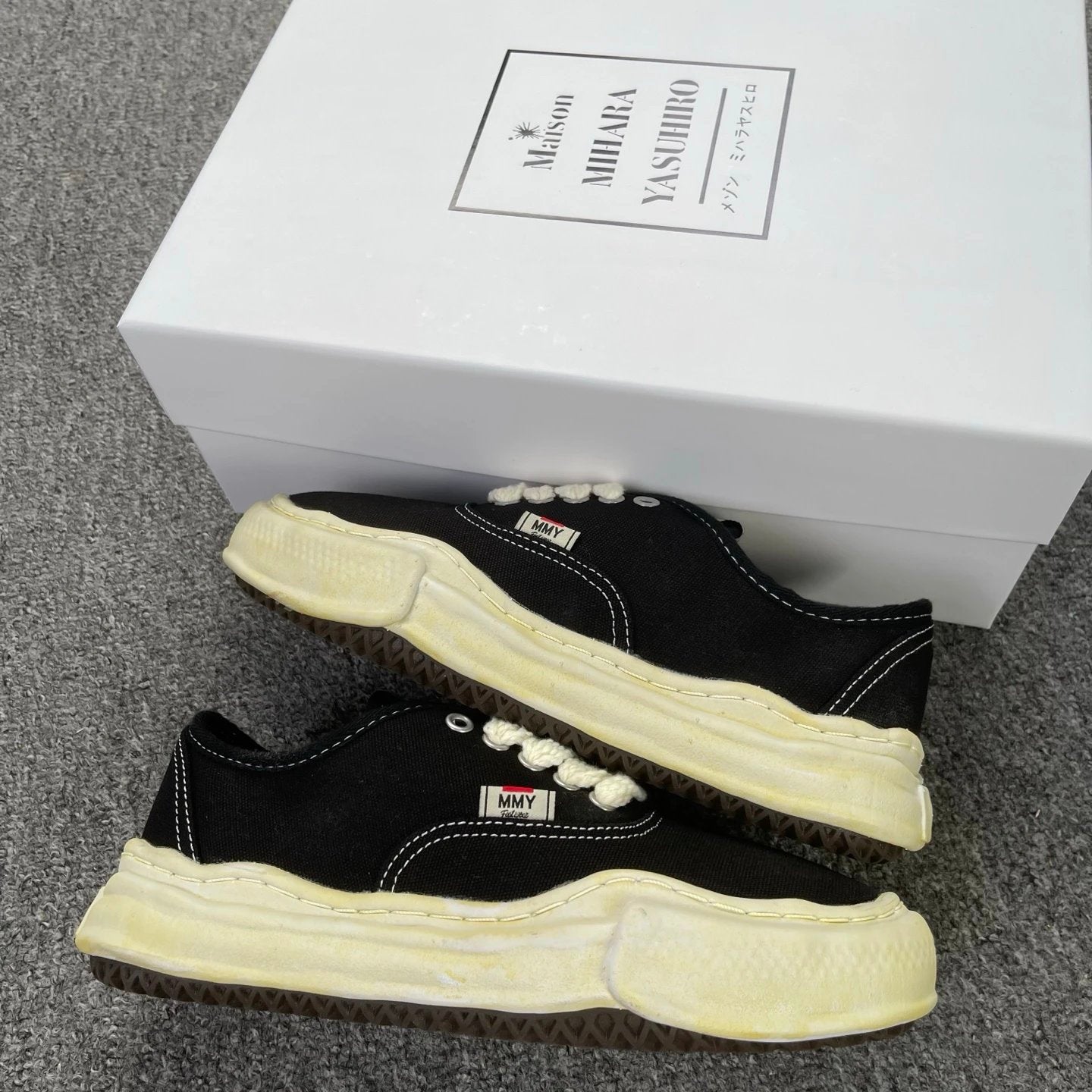 Maison Mihara Yasuhiro Baker OG Sole Vintage Canvas Low 'Black'