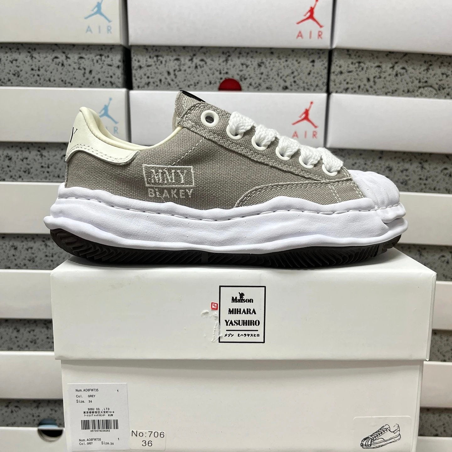 Maison Mihara Yasuhiro Blakey OG Sole Canvas Low 'Grey'