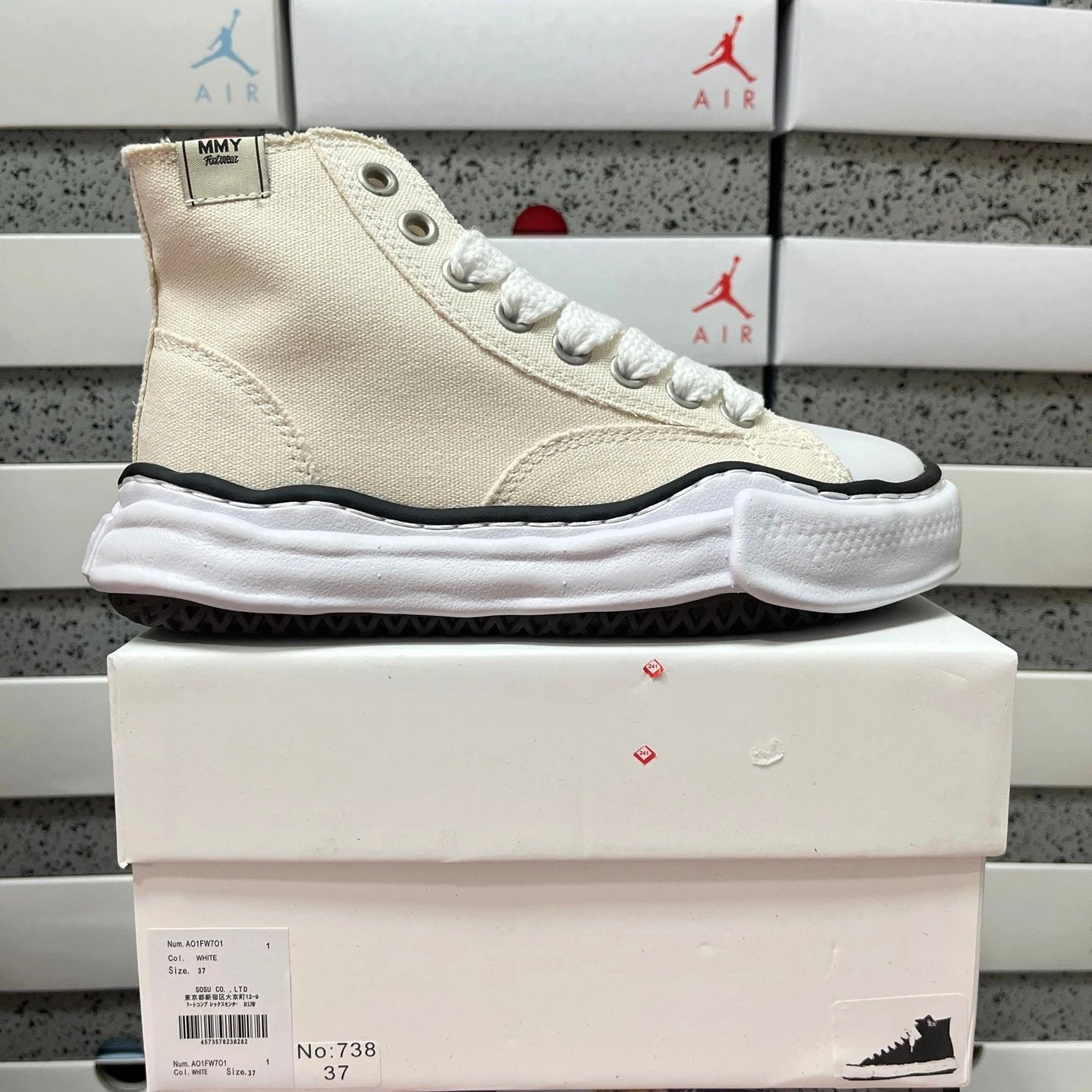 Maison Mihara Yasuhiro Blakey OG Sole High Canvas cream