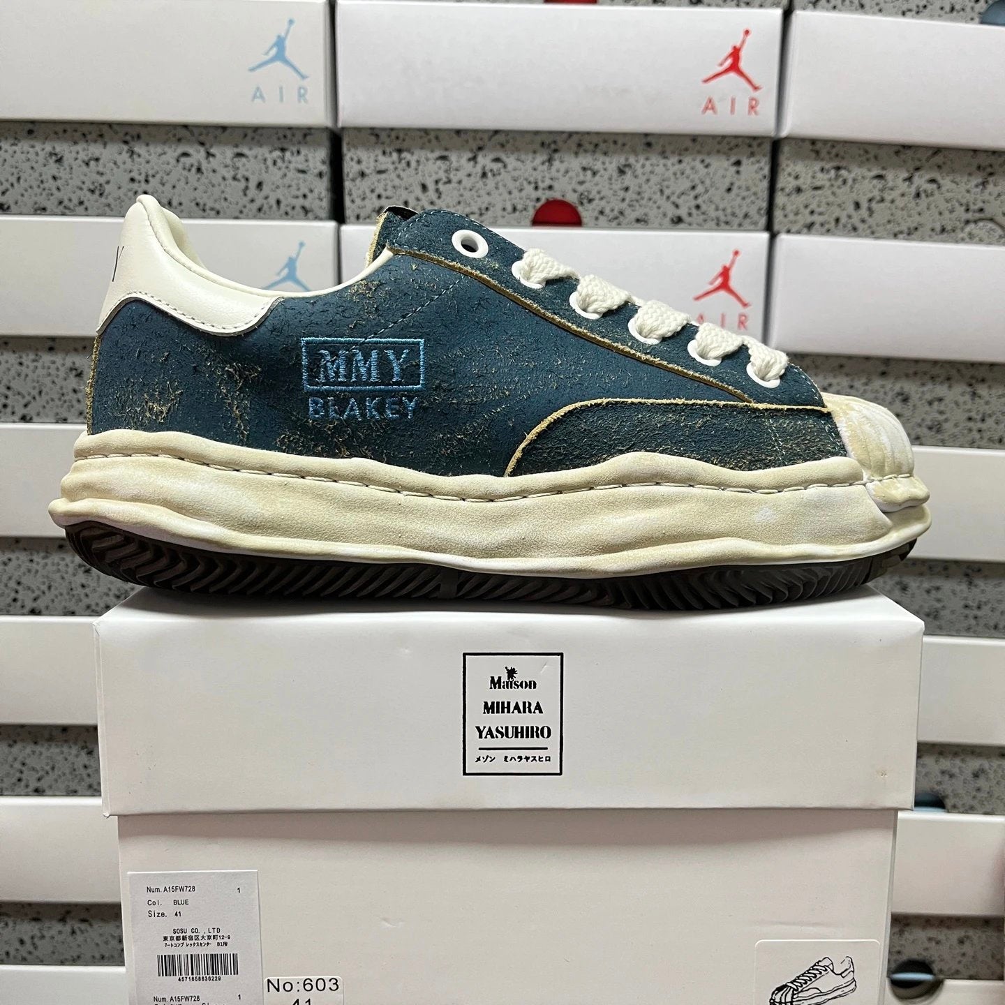 Maison Mihara Yasuhiro Blakey OG Sole Vintage Suede Low 'Blue'