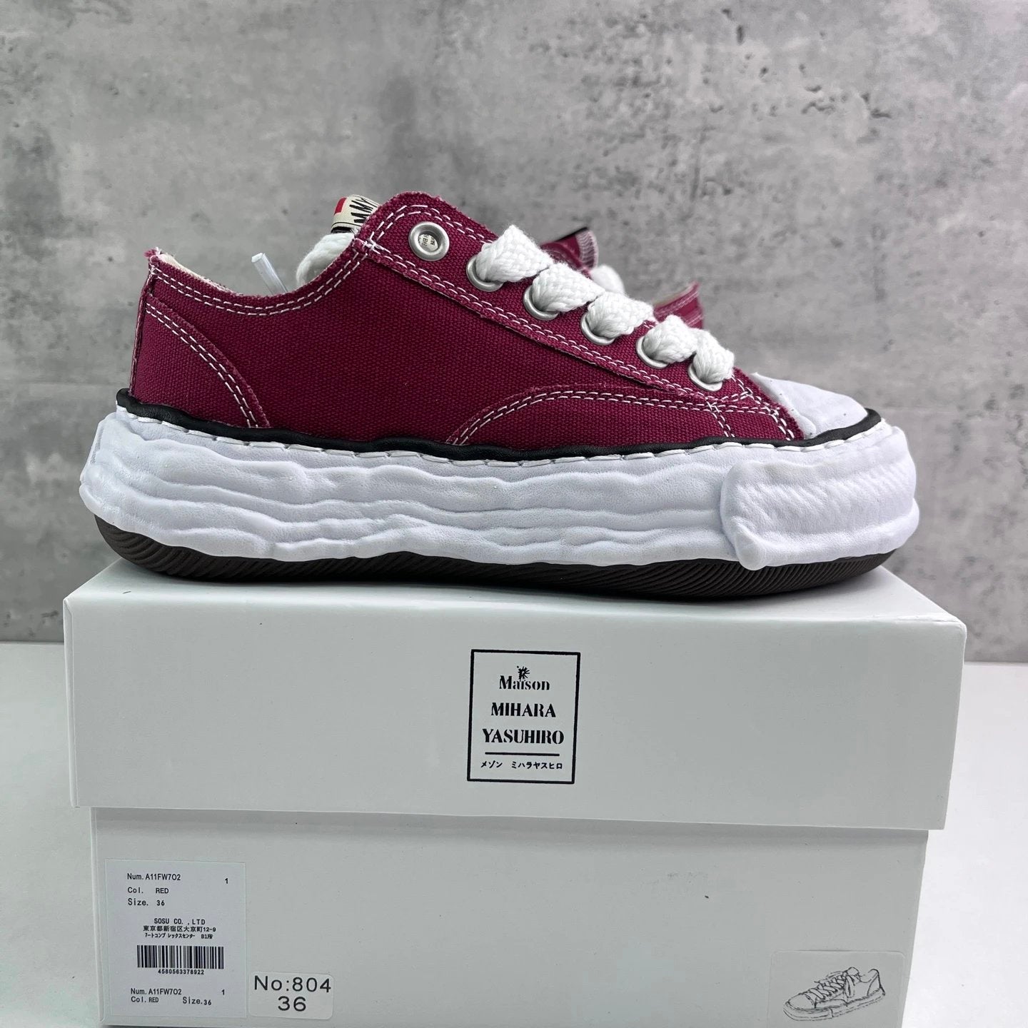 Maison Mihara Yasuhiro Peterson 23 OG Sole Canvas Low 'Bordeaux'