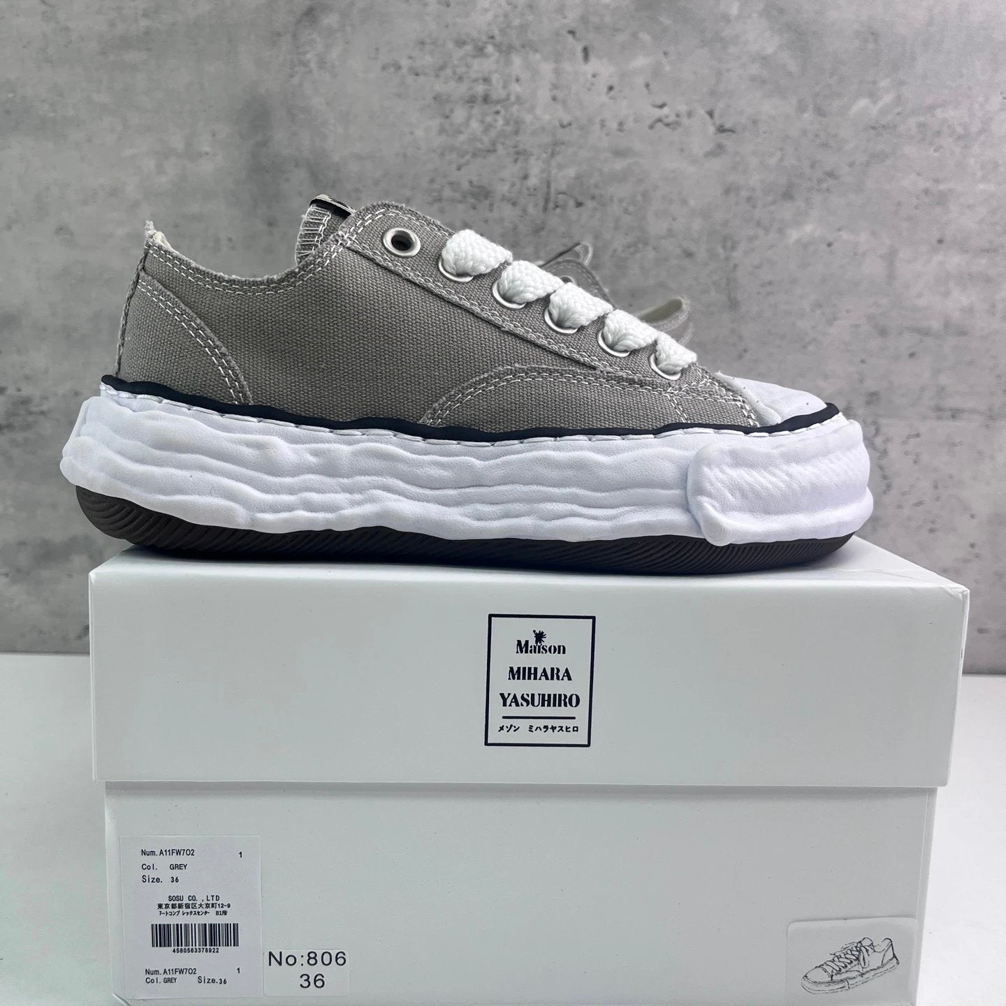 Maison Mihara Yasuhiro Peterson OG Sole Canvas Low 'Grey'