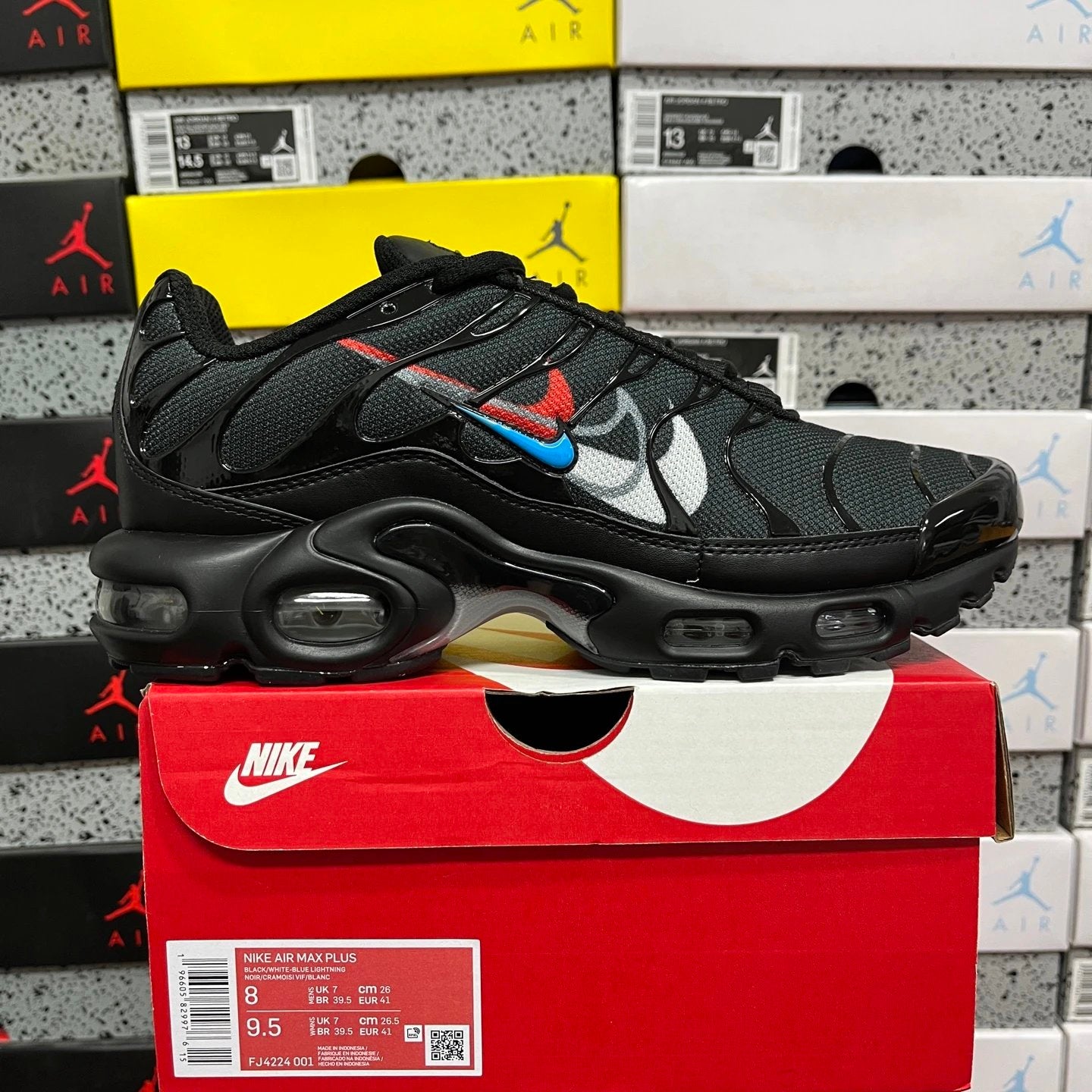 Nike Air Max Plus 'Multi Swoosh - Black Bright Crimson'