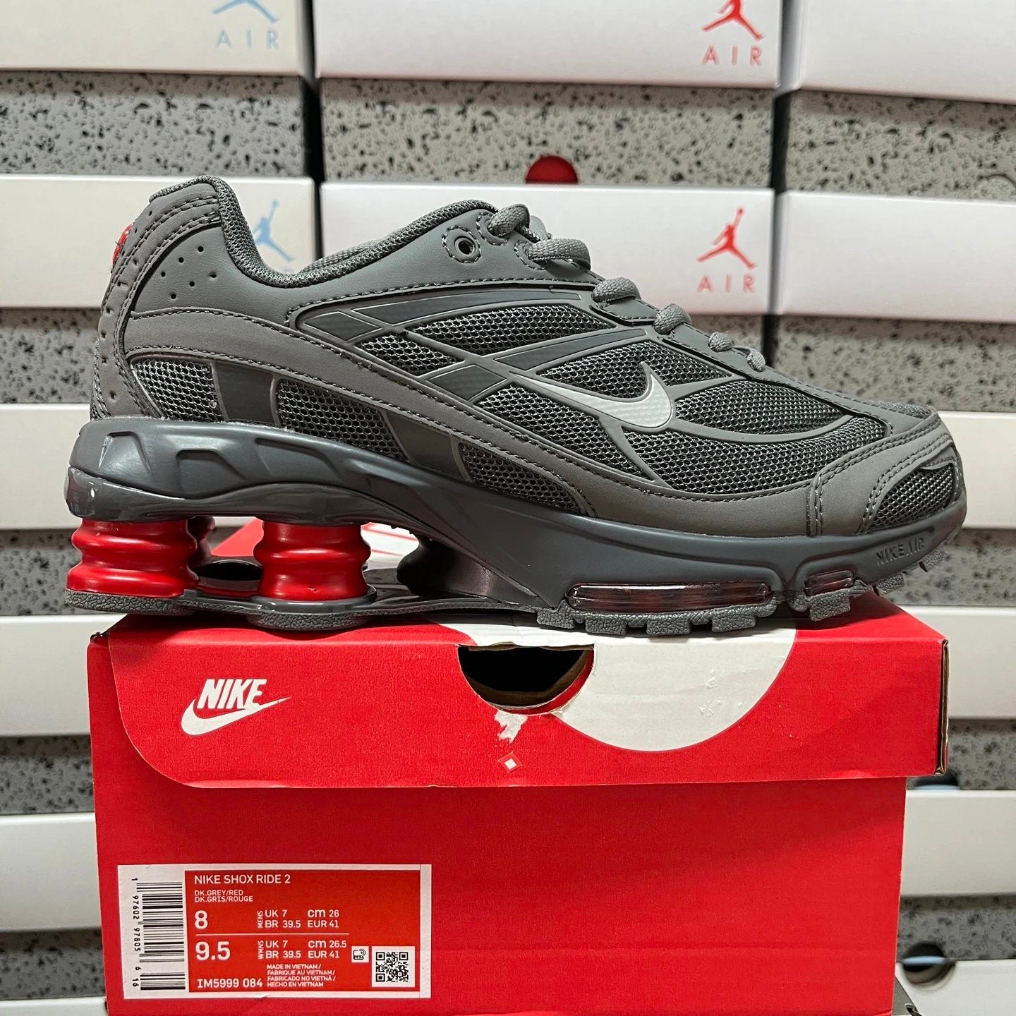 Nike Shox Ride 2 'Smoke Grey University Red'