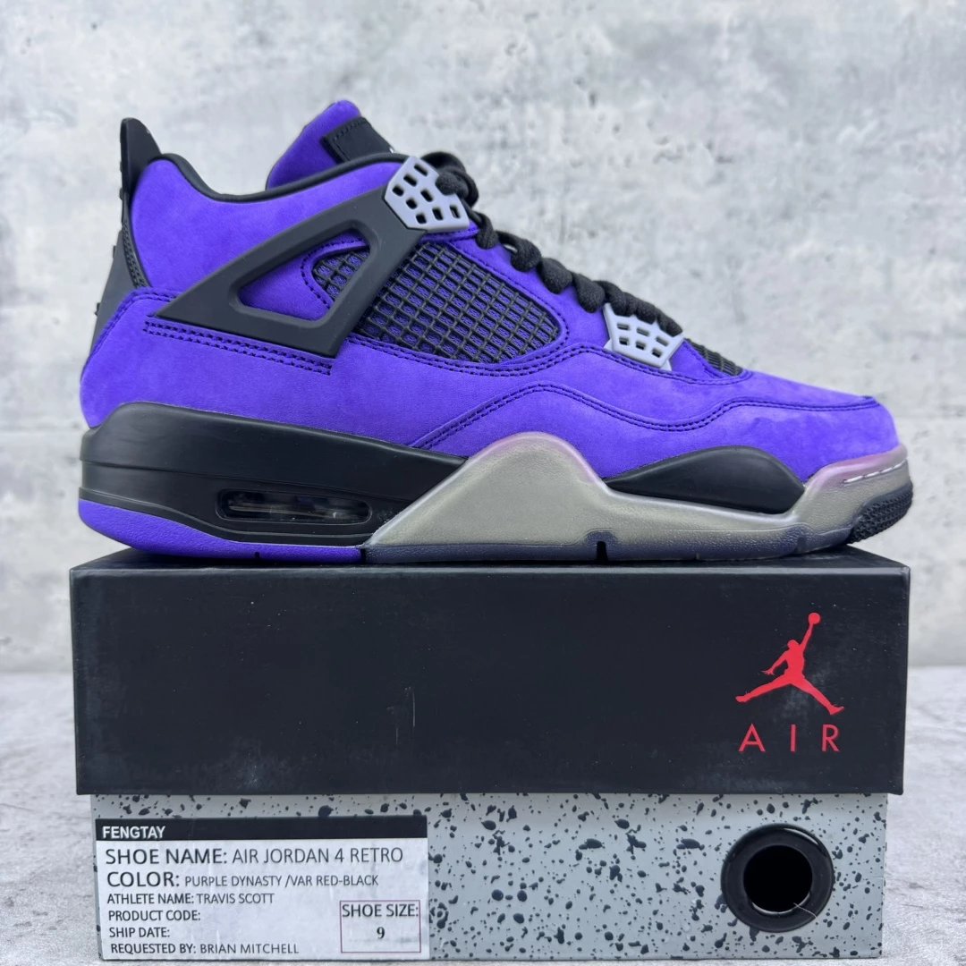 Travis Scott x Air Jordan 4 Retro 'Purple Suede - White Midsole' Friends & Family